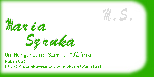 maria szrnka business card